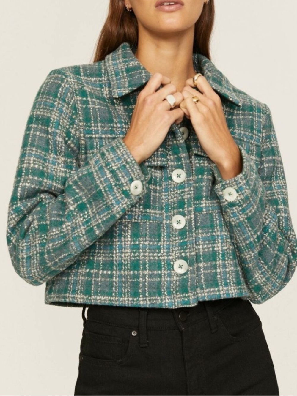 Reformation Peggy Tweed Cropped Jacket